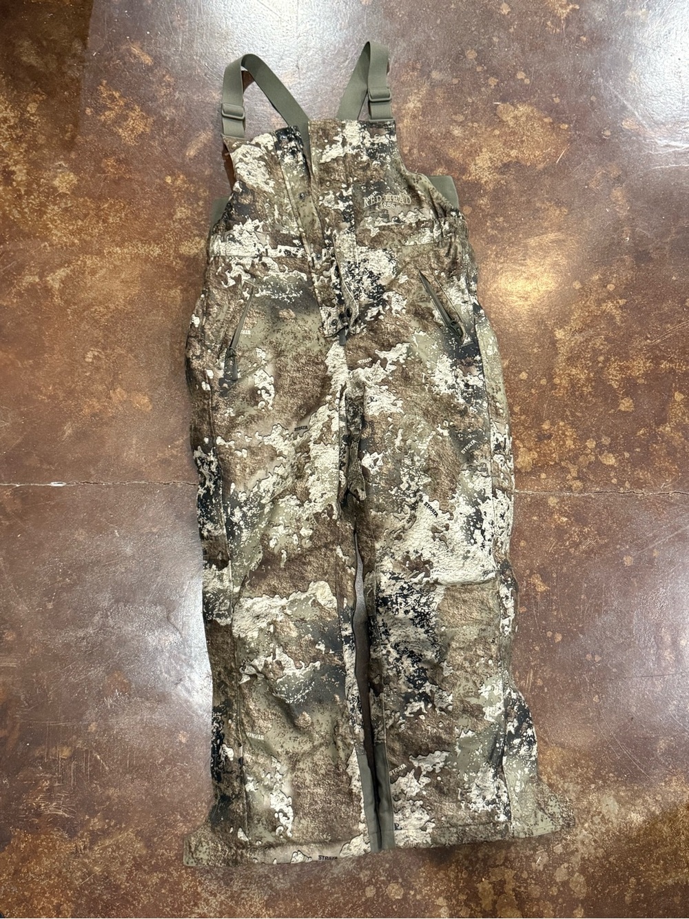 Red Head Bone-dry Youth Insulated Hunting Bibs- Strata Camo